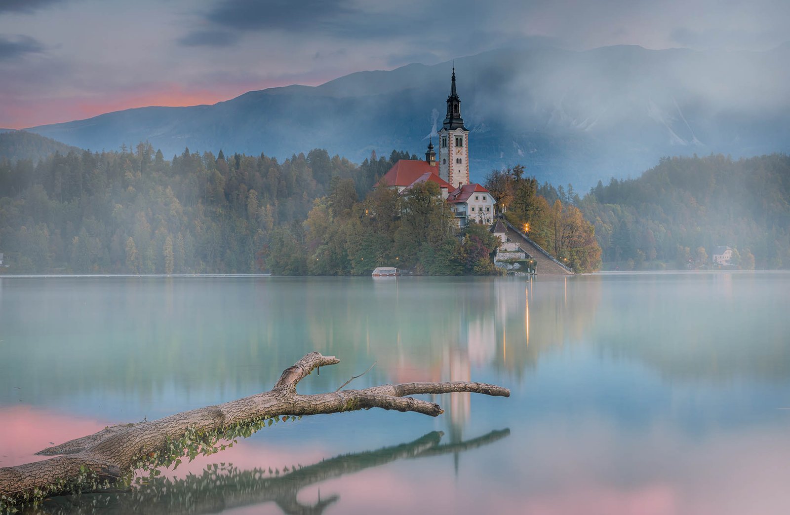 Lake Bled island church, Slovenia.