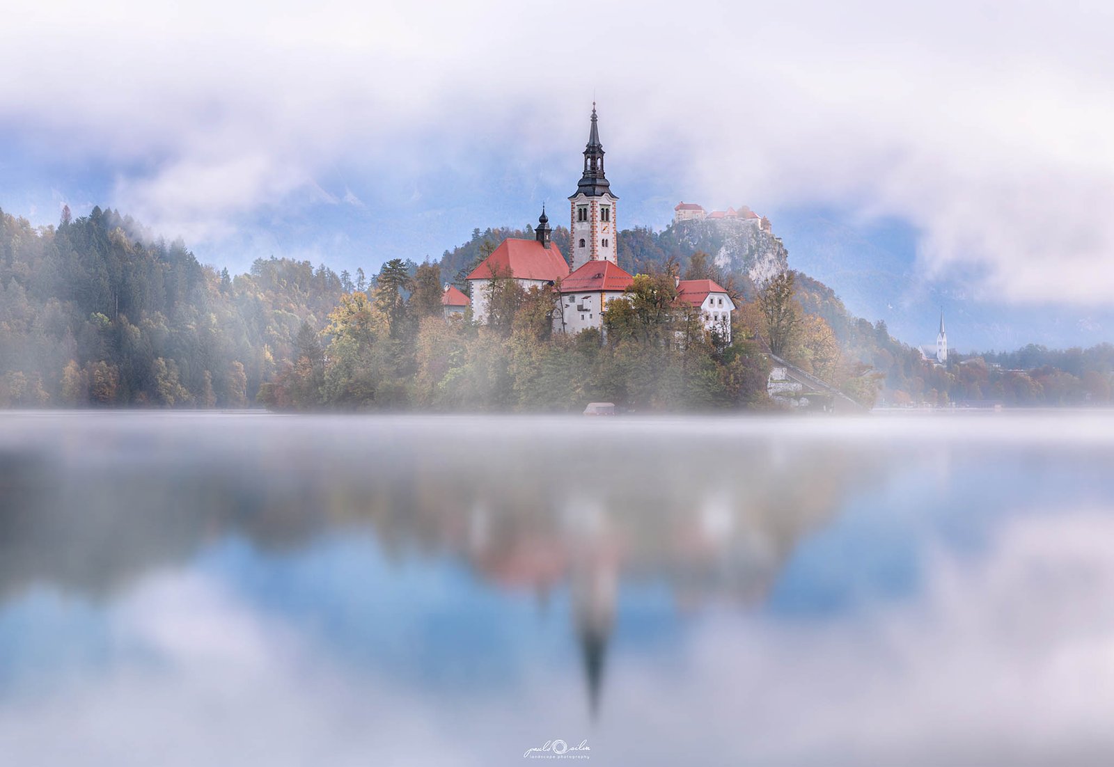 Lake Bled island church, Slovenia.