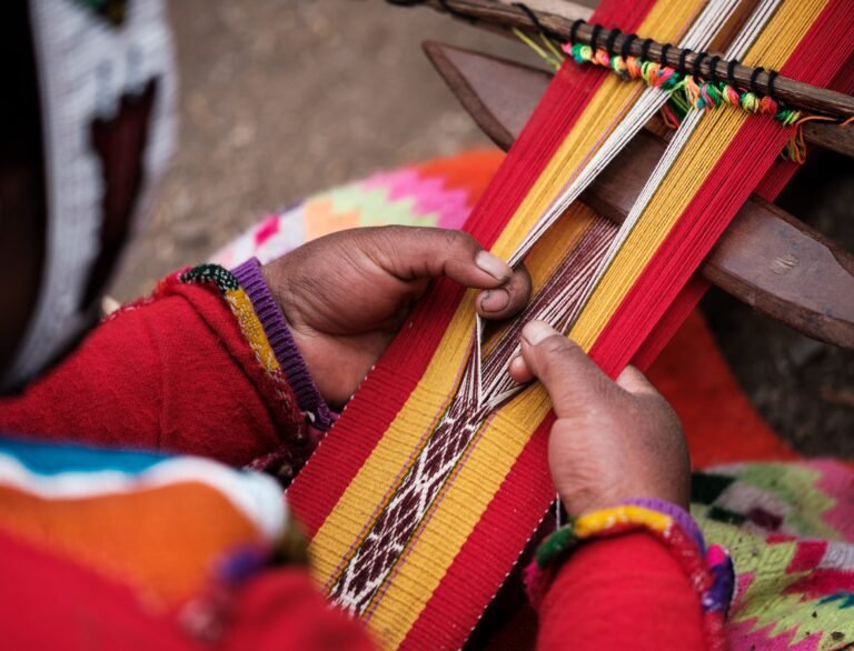 Peruvian Woman Weaving