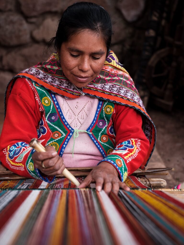 Peruvian Woman Weaving