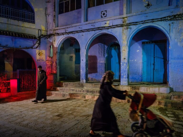 Chefchaouen Square at Night