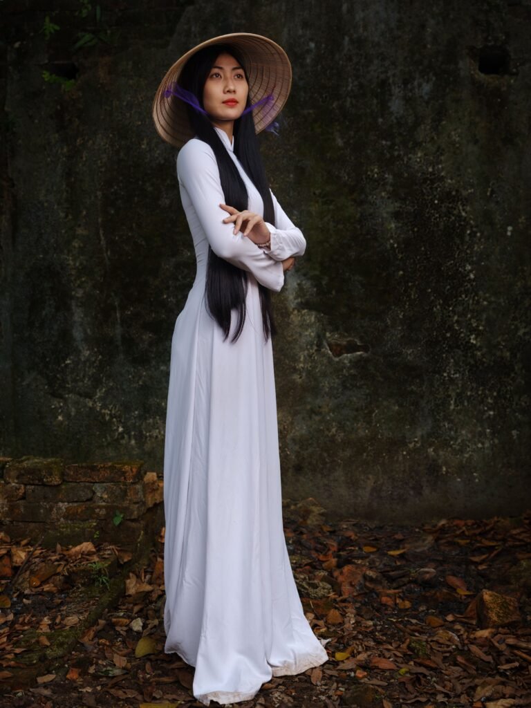 Woman in Traditional Ao Dai in Hue’s Imperial City
