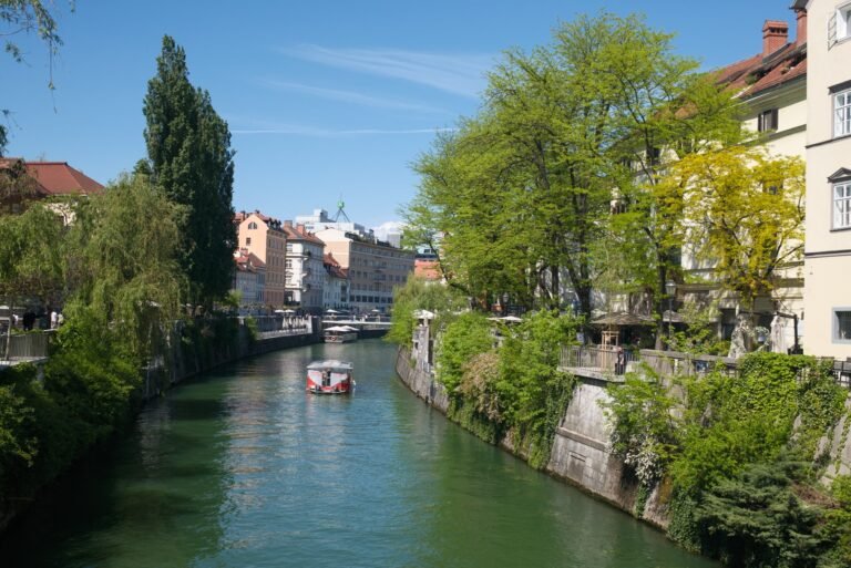 Idyllic View of Ljubljanica River in Ljubljana