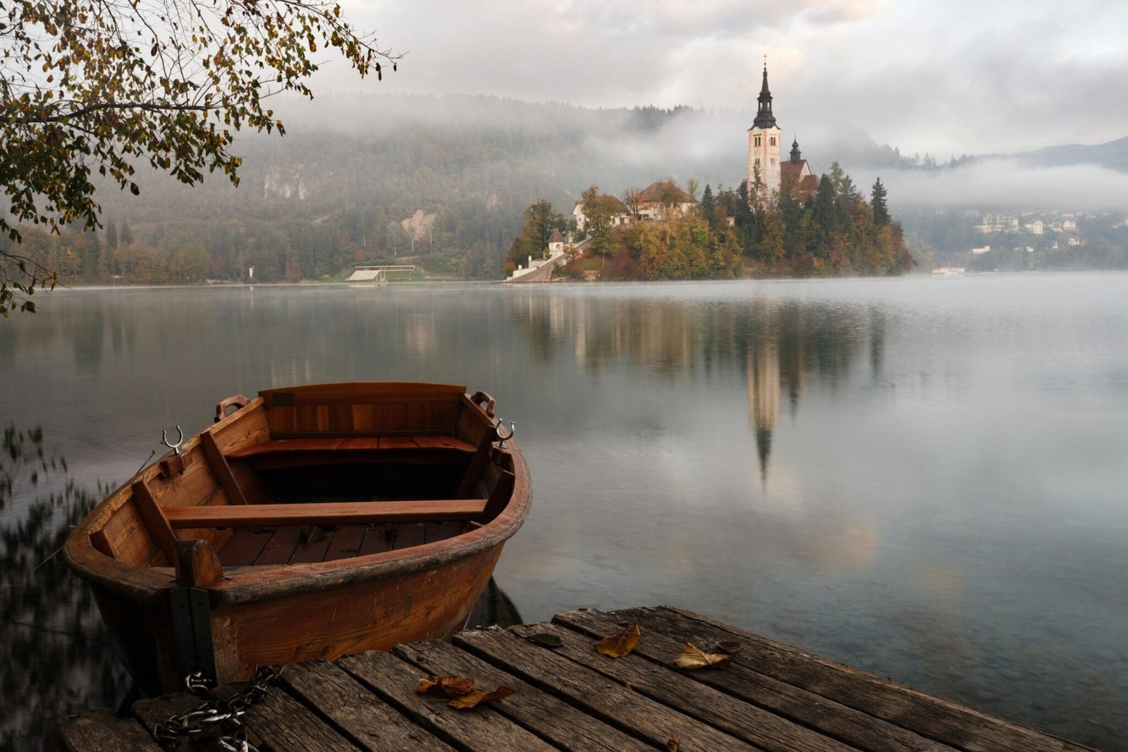 Lake Bled on a misty morning