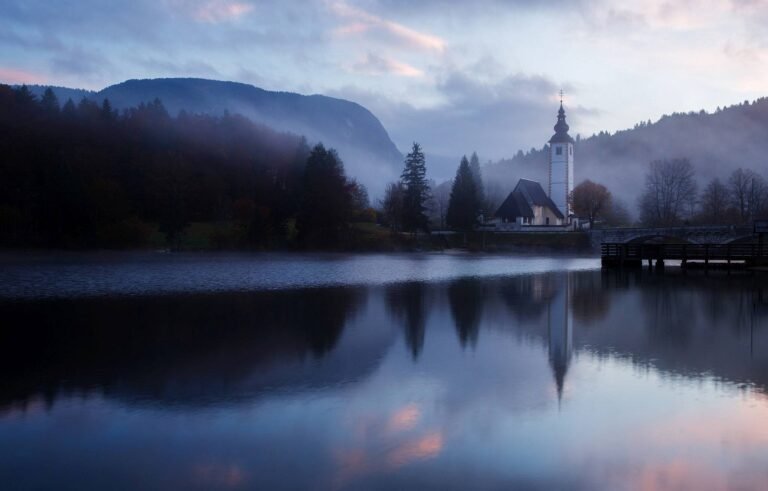 Morning at Lake Bohinj in Slovenia