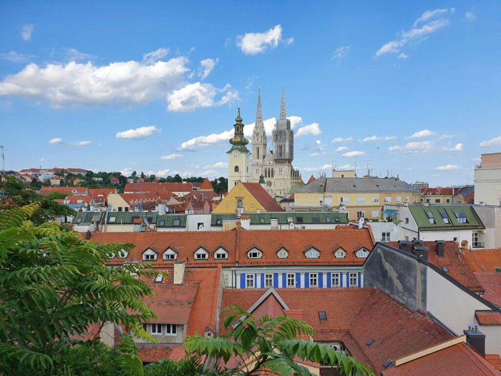 Zagreb rooftops & cathedral, Croatia